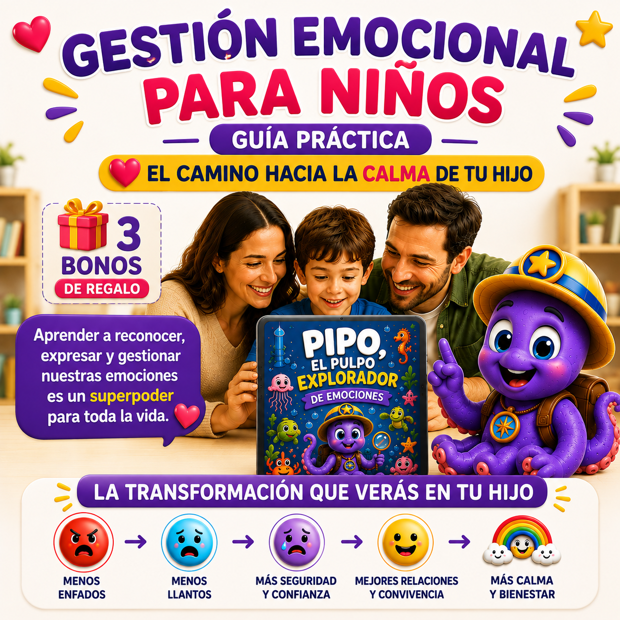 Gestión emocional para niños - Guía práctica, el camino hacia la calma de tu hijo